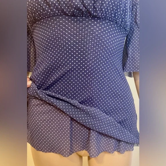 Sweet Pea by Stacy Frati Polka Dot Blouse, Size M - Picture 10 of 11